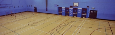 Inside the sports hall